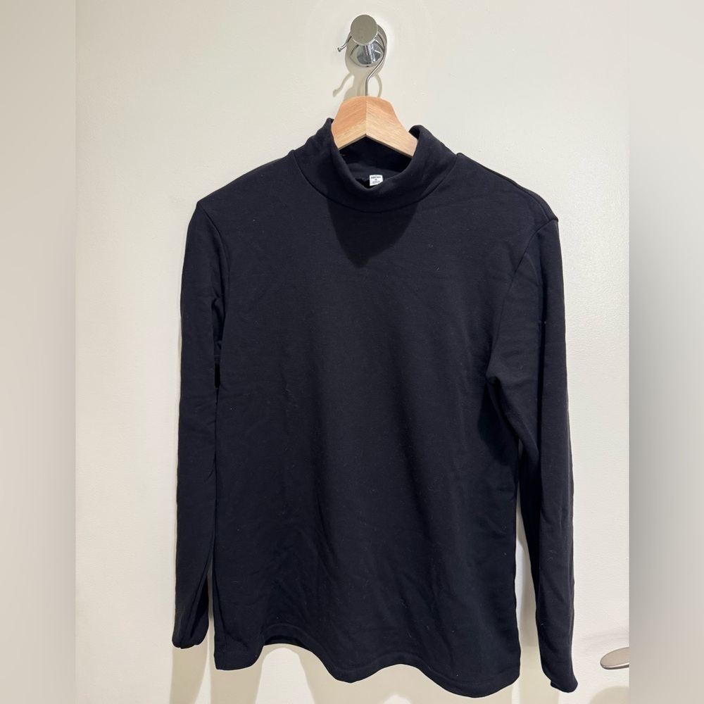 Uniqlo HEATTECH Ultra Warm High Neck Long Sleeve T-Shirt, Black, XL